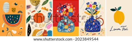 Similar – Image, Stock Photo colorful bouquet in vase on table with Lightleak