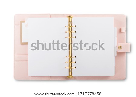 Similar – Image, Stock Photo Opened daily planner notebook with blank pages