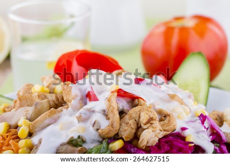 Healthy Chicken Salad with White Sauce