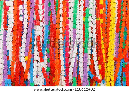 Artificial flower garland, use as a prize in the show