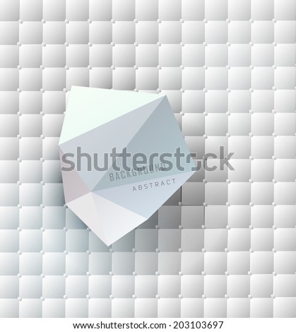 Abstract white Geometrical Design with polygonal label