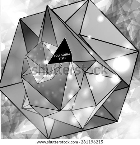 Polygonal background.Crystal and triangles, low poly illustration