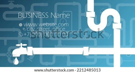 Business card for plumbing repair and maintenance. Plumber and plumbing work