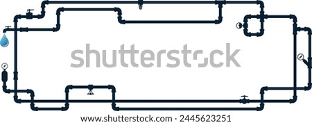 Water pipe system banner for plumbing repair. Design banner background for plumbing work