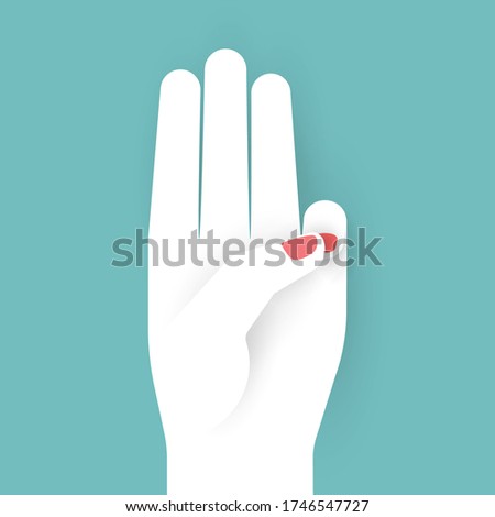 Three fingers signaling. Hand language. Anti-authoritarian. Vector illustration