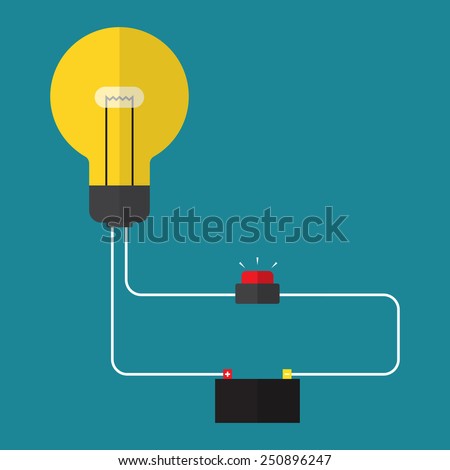 Circuit. concept of power switch. flat design