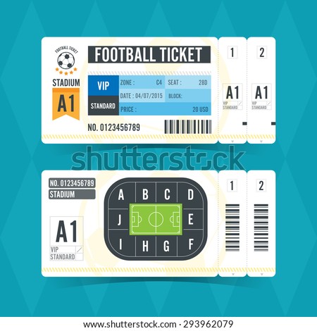 Football Ticket Modern Design. Vector illustration