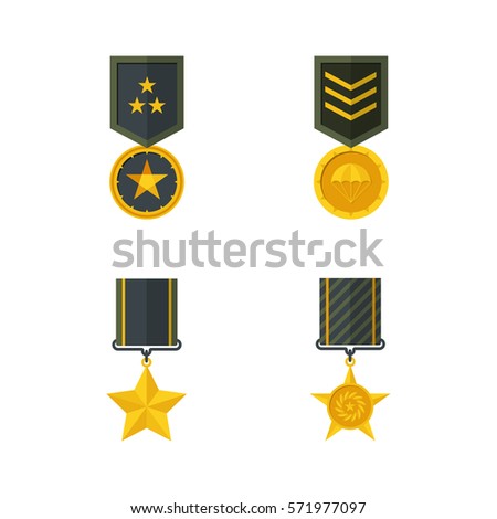 Medal of military valour. vector illustration.