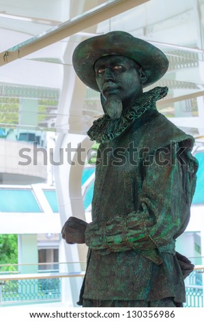 BANGKOK - MARCH 3:An unidentified Performer as Van der Werff (living statue) in Living Arts at Ratchaprasong Street of Arts Street of Fun on March 3, 2013 at Ratchaprasong, Bangkok, Thailand.