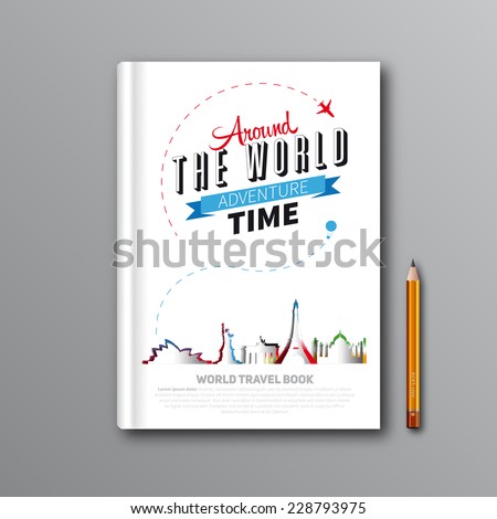 World Travel Book Template Design, can be used for Book Cover, Magazine Cover, vector illustration