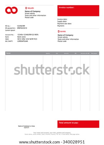 Vector minimalist invoice / business template