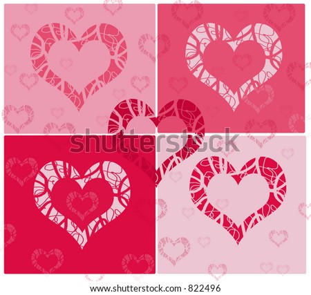 Red hearts card or background design