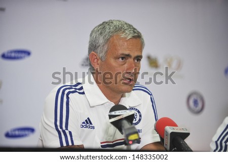 BANGKOK,THAILAND-JULY 17: Manager Jose Mourinho in press conference after the international friendly match Chelsea FC and Singha Thailand All-Star at the Rajamangala Stadium on July17,2013 inThailand.