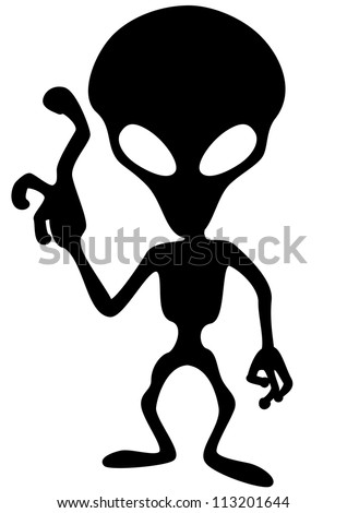 Alien Silhouette Stock Vector Illustration 113201644 : Shutterstock