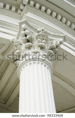 Corinthian capitol set atop a fluted column.  Beautiful classical architecture.