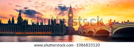 Big Ben and Houses of parliament at dusk, London, UK ストックフォト © 