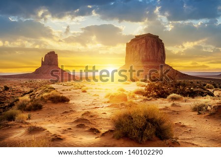 Image, Stock Photo Picturesque landscape of rocks in sea on sunset