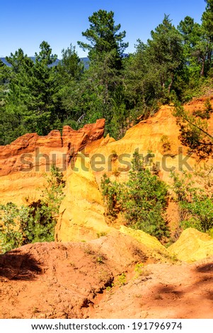 Red Cliffs in Roussillon (Les Ocres), Provence, France
