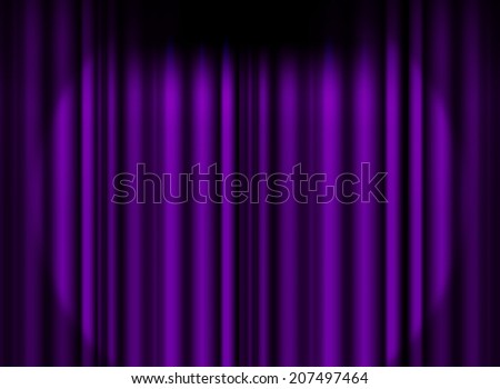 Violet /purple curtain stage with spot light background