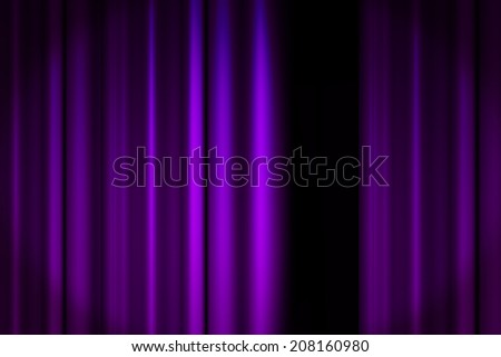Violet /purple curtain opening stage with spot light background