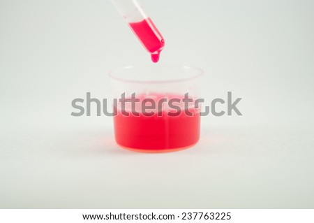 Red liquid and dropper