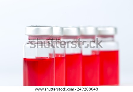 Red liquid in Injection vials