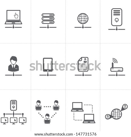 Network and Network connections icons set