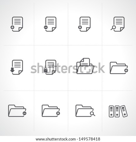 Documents Icons and Folder icons set.Vector 