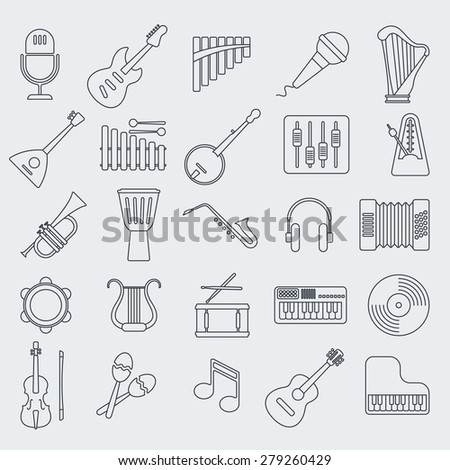 Musical instrument line vector icon.