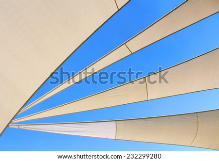 abstract blue sky and tent background. blue sky photo background, white stripes on the blue sky.