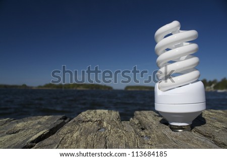Idea for ecological activity with energy saving bulb. Save the world.
