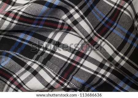 Fabric texture material cotton shirt curved closeup