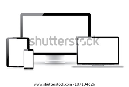 High quality electronic devices vector collection