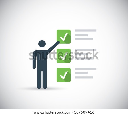 Man taking internet survey for money or other concept