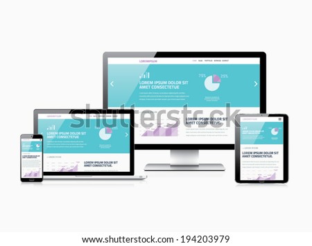 Scalable responsive web design modern electronic vector devices
