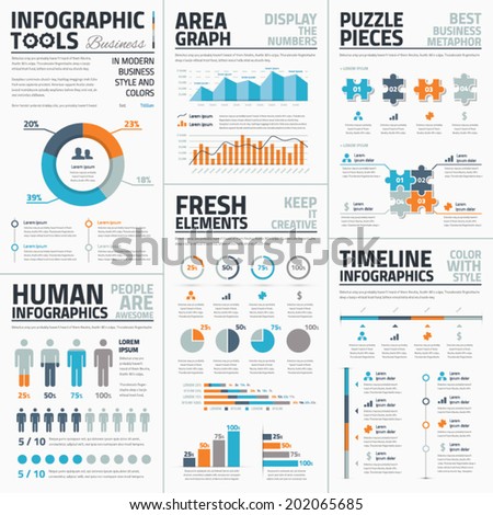 Large collection of infographic vector templates