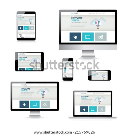 Isolated Vector Electronic Devices with Responsive Web Design