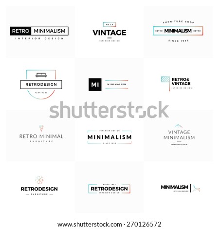 Collection of modern and minimal vintage vector logos. Modern and minimalism syled vector logos for multiple use. Fresh ideas for brand identity work.