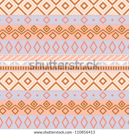 Native American Traditional Seamless Pattern In Pastel Colors, Vector ...