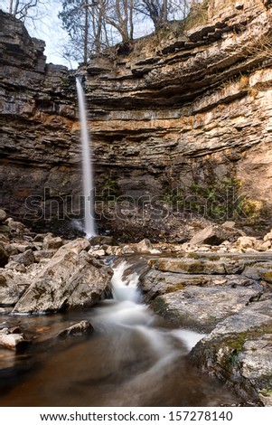 Hardraw Force is England`s largest single drop waterfall, a reputed 100 foot drop and is set within the grounds of the historic Green Dragon Inn.