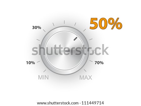 Metal volume button with setting 50 percent off