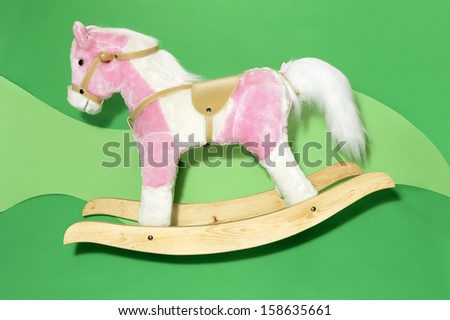 Child\'s, Pink Toy Rocking Horse