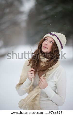 portrait of a woman in winter clothes