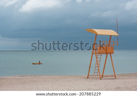 sea view with a lifeguard observation point