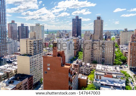 New York City, Aerial View of the Upper East Side, corner between 2nd Ave and 86th st
