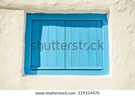 Wooden window in Mediterranean house