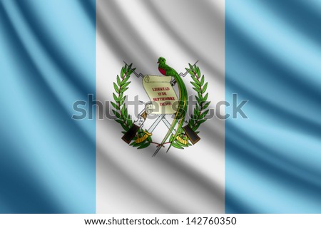 Waving flag of Guatemala, vector