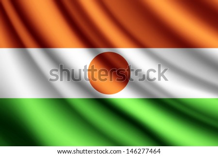 Waving flag of Niger, vector