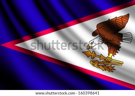 Waving flag of American Samoa