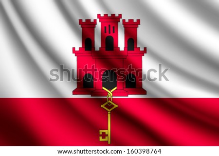 Waving flag of Gibraltar